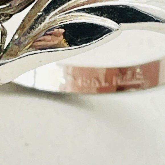 Double Faux Pearl Ring Marked 18 KGE Rhinestone Accents Classic Career Cosplay - Picture 3 of 9